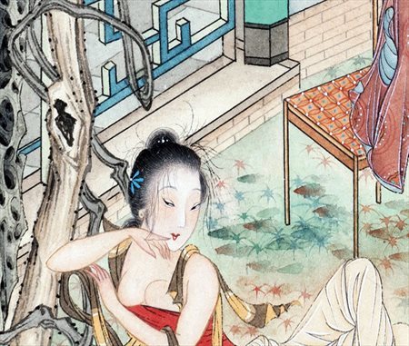 杨树峰-胡也佛浣纱图，风情万种，惹人怜爱, 与春宫秘戏作品同出一辙